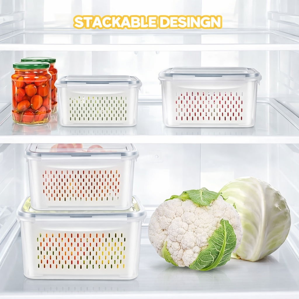 Refrigerator Storage Containers (Pack of 4)