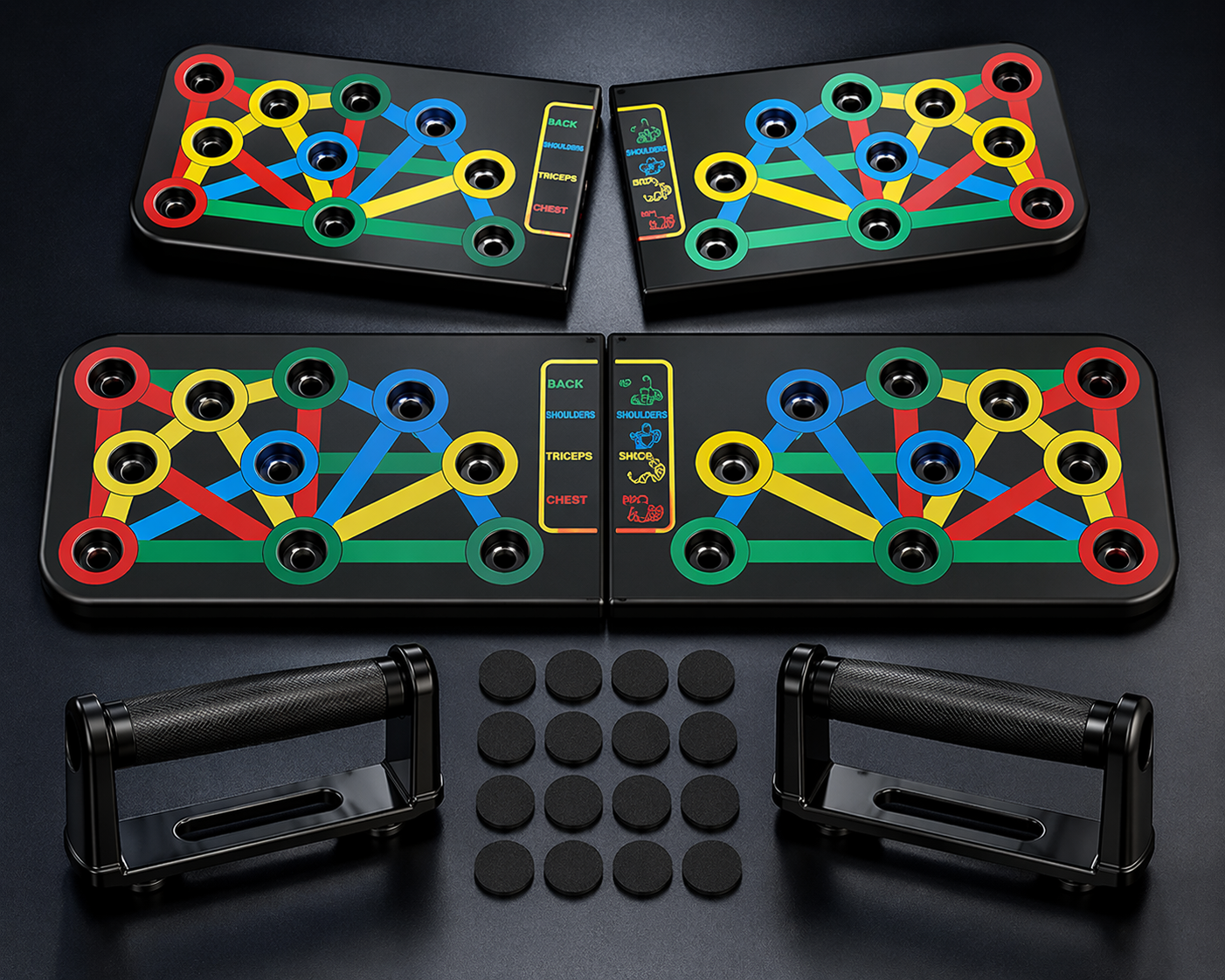 Foldable 14-in-1 Push-Up Board Training System