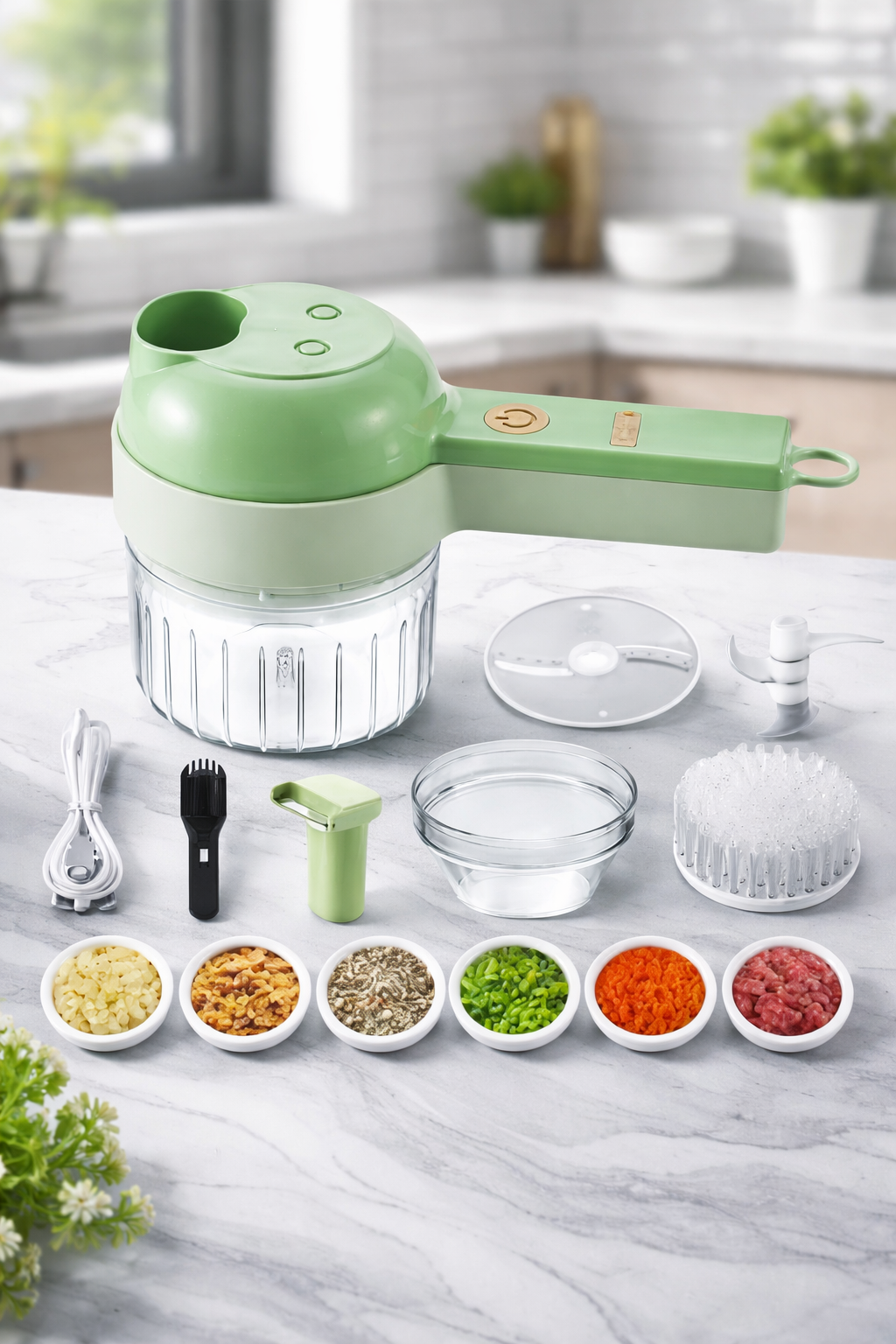 4-in-1 Rechargeable Vegetable Slicer & Chopper