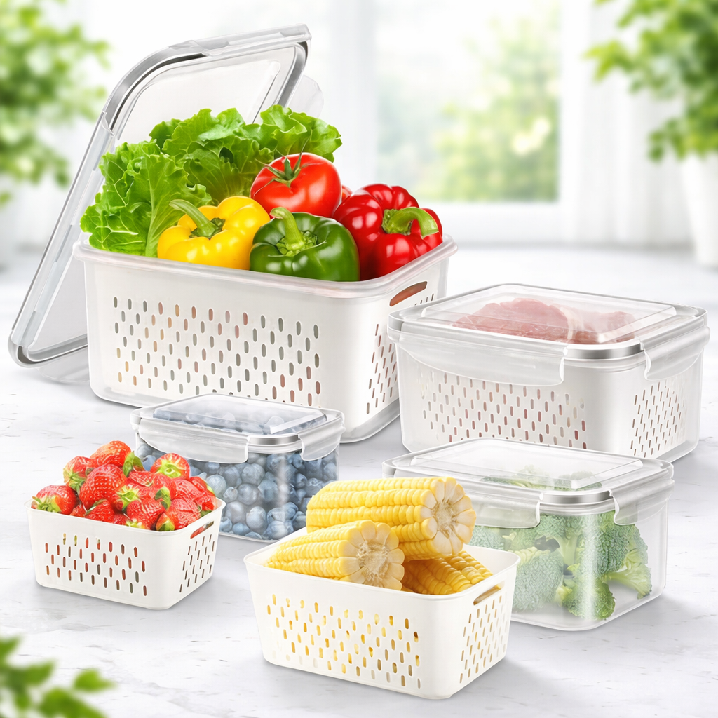 Refrigerator Storage Containers (Pack of 4)