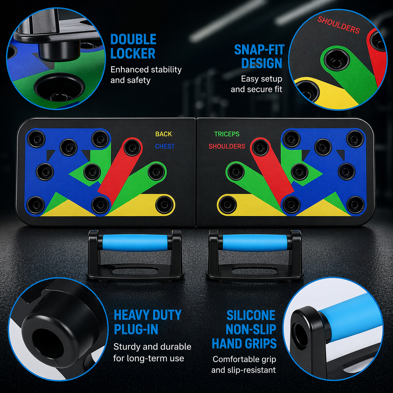 Foldable 14-in-1 Push-Up Board Training System