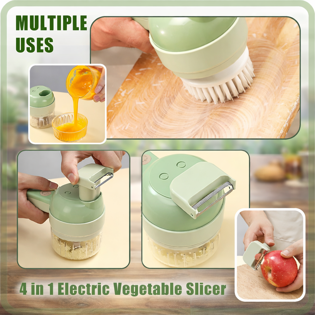 4-in-1 Rechargeable Vegetable Slicer & Chopper